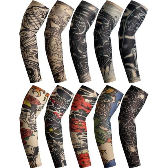 20 Pcs Men's Cooling Arm Sleeves Long Fingerless Arm Cover Anti Slip - Picture 1 of 7